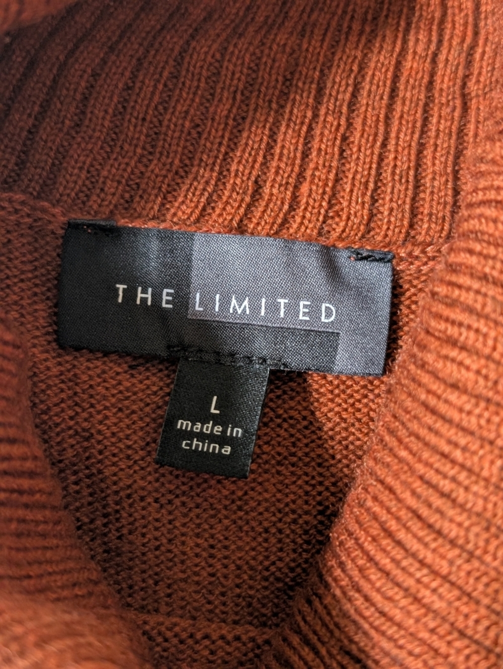 Merino Wool Blend Rust Sleeveless Mock Neck Button-Side Sweater Vest - Picture 2 of 7